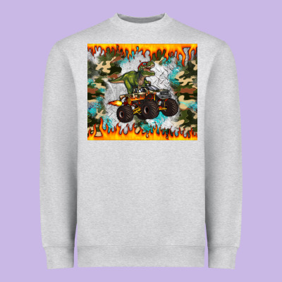 Monster Truck Dinosaur T Rex Tumbler Heavyweight Sweatshirt Designed By Artiststas