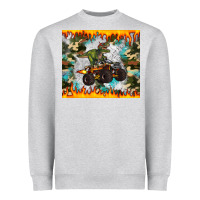 Heather Grey monster truck dinosaur t rex tumbler Heavyweight Sweatshirt - Artiststas
