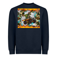 Navy monster truck dinosaur t rex tumbler Heavyweight Sweatshirt - Artiststas