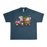 Midnight Navy Easter bunny tractor Urban Heavy Tee - CowGirlArtShop