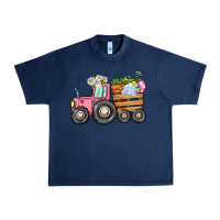 Navy Easter bunny tractor Urban Heavy Tee - CowGirlArtShop