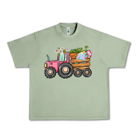 Oil Green Easter bunny tractor Urban Heavy Tee - CowGirlArtShop