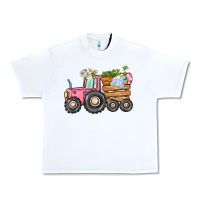 White Easter bunny tractor Urban Heavy Tee - CowGirlArtShop