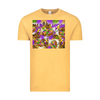 Vintage Mustard Mardi Gras with king cake tumbler Vintage Tee - HowdyJamesFarm