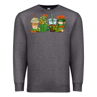Charcoal Heather cactus coffee cups Premium Sweatshirt - AdoDesignShop