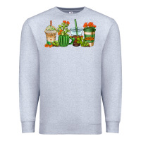 Heather Grey cactus coffee cups Premium Sweatshirt - AdoDesignShop