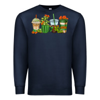 Navy cactus coffee cups Premium Sweatshirt - AdoDesignShop