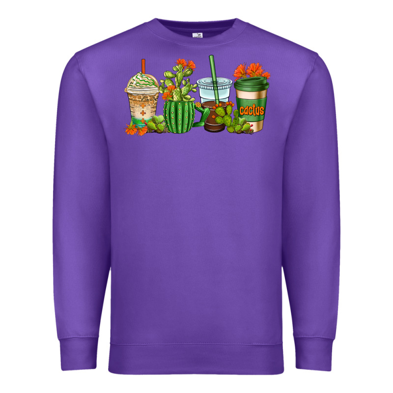 Cactus Coffee Cups Premium Sweatshirt by AdoDesignShop | Teevron