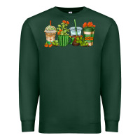 Sports Green cactus coffee cups Premium Sweatshirt - AdoDesignShop