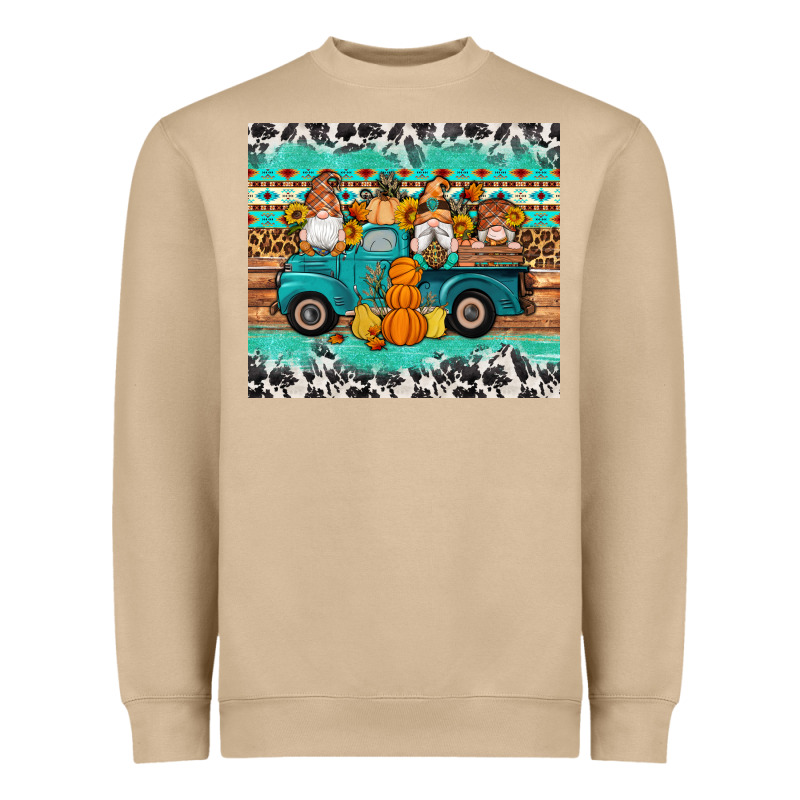 Western Fall Truck Gnomes Tumbler Heavyweight Sweatshirt by Artiststas | Teevron