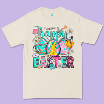 Happy Easter Eggs Nurse Premium Tee Designed By Nancycooperartshop