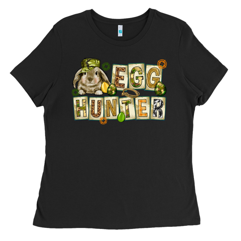 Egg Hunter With Plate Letters Easter Day Ladies Tee by HowdyJamesFarm | Teevron
