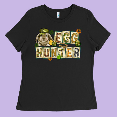 Egg Hunter With Plate Letters Easter Day Ladies Tee Designed By Howdyjamesfarm