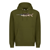 Army Green Paddlefish Illustrations, Premium Hoodie - LillyAllenDesigns