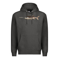 Charcoal Heather Paddlefish Illustrations, Premium Hoodie - LillyAllenDesigns