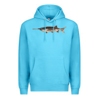 Ocean Blue Paddlefish Illustrations, Premium Hoodie - LillyAllenDesigns