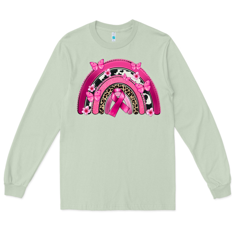 Breast Cancer Rainbow Long Sleeve Tee by FaDigitalArtStudio | Teevron