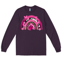 Plum Breast Cancer rainbow Long Sleeve Tee - FaDigitalArtStudio