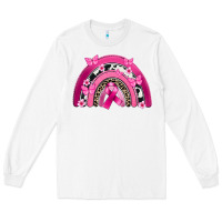 White Breast Cancer rainbow Long Sleeve Tee - FaDigitalArtStudio