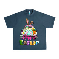 Midnight Navy Bunny Happy Easter truck Urban Heavy Tee - CowGirlArtShop