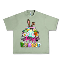 Oil Green Bunny Happy Easter truck Urban Heavy Tee - CowGirlArtShop
