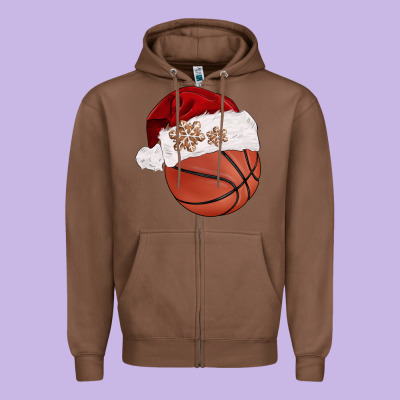 Christmas Sports Zipper Hoodie Designed By Barkaloodesign