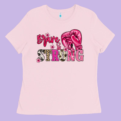 Brave And Strong Cancer Awareness Ladies Tee Designed By Howdyjamesfarm