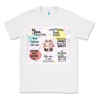 White it's ok to be not ok Classic Tee - TumblerDesignByShophia
