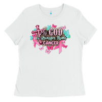 White My god is stronger than Cancer Awareness Ladies Tee - HowdyJamesFarm