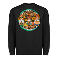 Black fall gnomes round earrings 4 Heavyweight Sweatshirt - Artiststas
