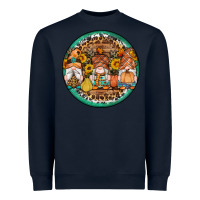 Navy fall gnomes round earrings 4 Heavyweight Sweatshirt - Artiststas