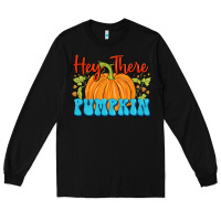 Black Hey There Pumpkin Long Sleeve Tee - FaDigitalArtStudio