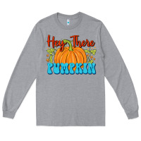 Heather Grey Hey There Pumpkin Long Sleeve Tee - FaDigitalArtStudio