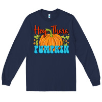 Navy Hey There Pumpkin Long Sleeve Tee - FaDigitalArtStudio