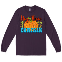 Plum Hey There Pumpkin Long Sleeve Tee - FaDigitalArtStudio