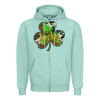 Seafoam st. patricks day lucky shamrock Zipper Hoodie - BarkalooDesign