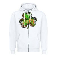 St. Patricks Day Lucky Shamrock Zipper Hoodie | Teevron