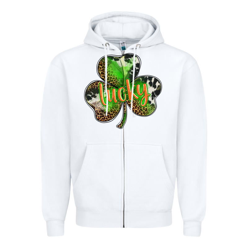 St. Patricks Day Lucky Shamrock Zipper Hoodie by BarkalooDesign | Teevron