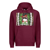 Burgundy American Football Mom life Premium Hoodie - CowhideDigitalArt