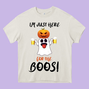 I'm Just Here For The Boos Heavy Core Tee Designed By Bettercallsaul