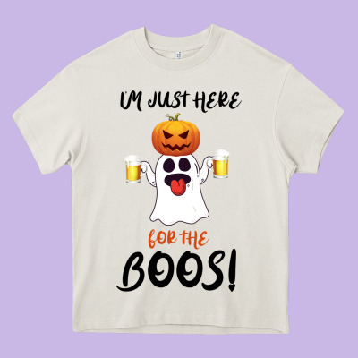 I'm Just Here For The Boos Heavy Core Tee Designed By Bettercallsaul