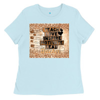 Baby Blue black teacher Ladies Tee - TumblerDesignByShophia