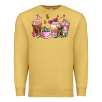 Antique Gold boss lady coffee cups Premium Sweatshirt - AdoDesignShop