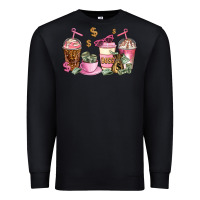 Black boss lady coffee cups Premium Sweatshirt - AdoDesignShop