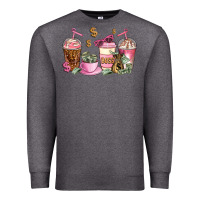 Charcoal Heather boss lady coffee cups Premium Sweatshirt - AdoDesignShop