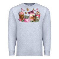 Heather Grey boss lady coffee cups Premium Sweatshirt - AdoDesignShop