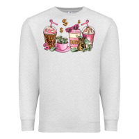 Oatmeal Heather boss lady coffee cups Premium Sweatshirt - AdoDesignShop