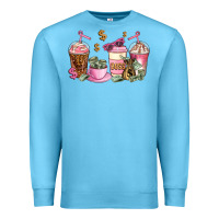 Ocean Blue boss lady coffee cups Premium Sweatshirt - AdoDesignShop