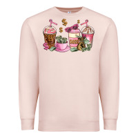 Pale Pink boss lady coffee cups Premium Sweatshirt - AdoDesignShop