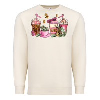 Sandshell boss lady coffee cups Premium Sweatshirt - AdoDesignShop